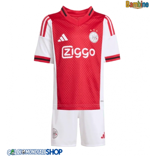 Maglie da calcio Ajax Prima Maglia Bambino 2025-26 Manica Corta + Pantaloni corti)